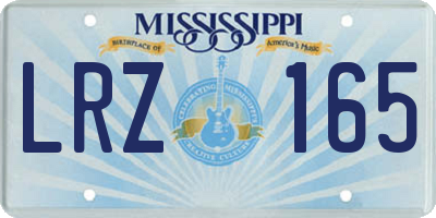 MS license plate LRZ165