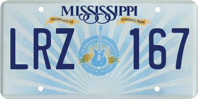 MS license plate LRZ167