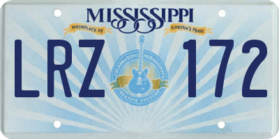 MS license plate LRZ172