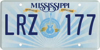 MS license plate LRZ177