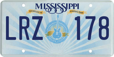 MS license plate LRZ178