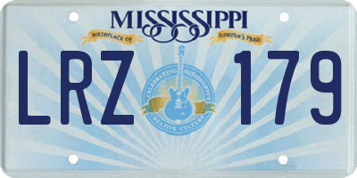 MS license plate LRZ179