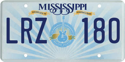 MS license plate LRZ180