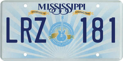 MS license plate LRZ181