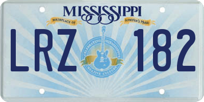 MS license plate LRZ182