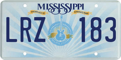MS license plate LRZ183
