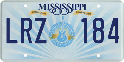 MS license plate LRZ184