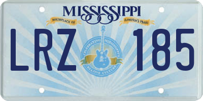 MS license plate LRZ185