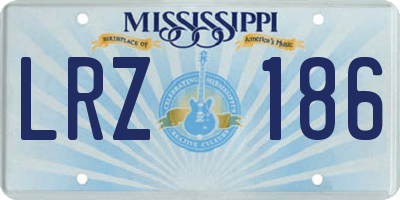 MS license plate LRZ186