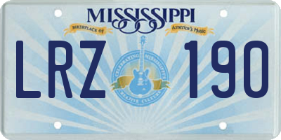 MS license plate LRZ190