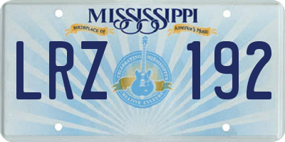 MS license plate LRZ192