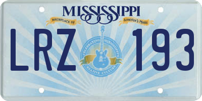 MS license plate LRZ193