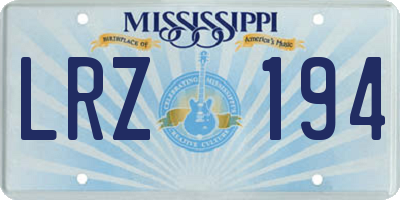 MS license plate LRZ194