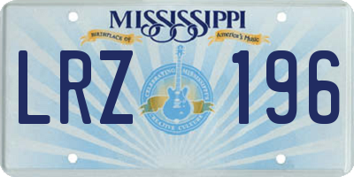 MS license plate LRZ196