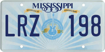 MS license plate LRZ198