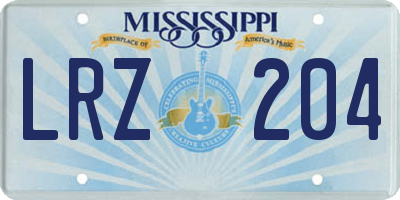 MS license plate LRZ204