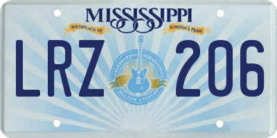 MS license plate LRZ206