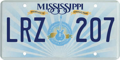 MS license plate LRZ207