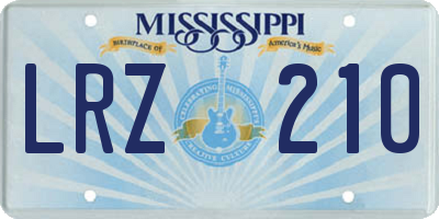 MS license plate LRZ210