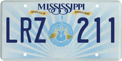 MS license plate LRZ211