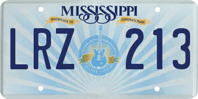 MS license plate LRZ213