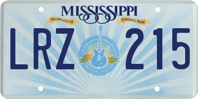 MS license plate LRZ215