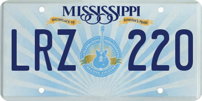 MS license plate LRZ220