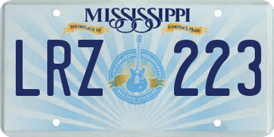 MS license plate LRZ223