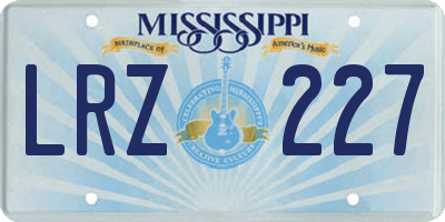 MS license plate LRZ227