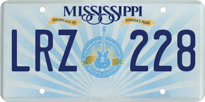 MS license plate LRZ228