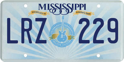 MS license plate LRZ229