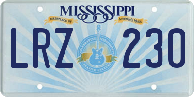 MS license plate LRZ230