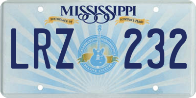 MS license plate LRZ232