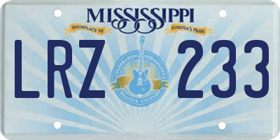 MS license plate LRZ233