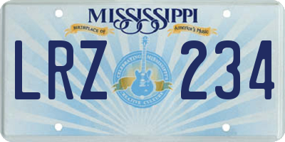 MS license plate LRZ234