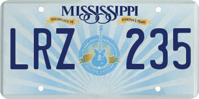MS license plate LRZ235