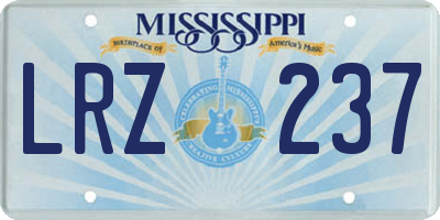 MS license plate LRZ237