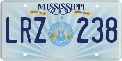 MS license plate LRZ238