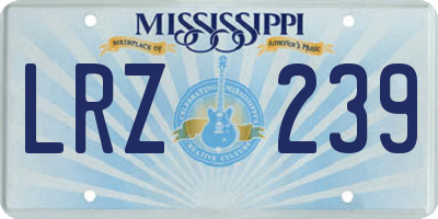 MS license plate LRZ239