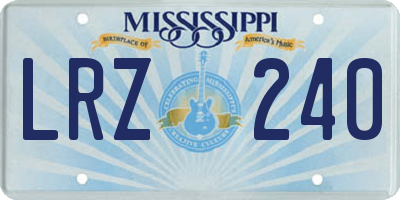 MS license plate LRZ240