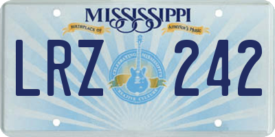 MS license plate LRZ242