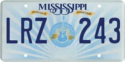 MS license plate LRZ243