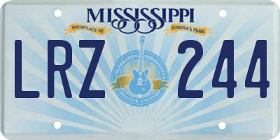 MS license plate LRZ244