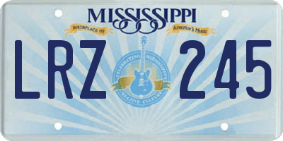 MS license plate LRZ245