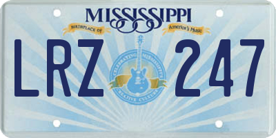 MS license plate LRZ247