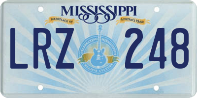 MS license plate LRZ248