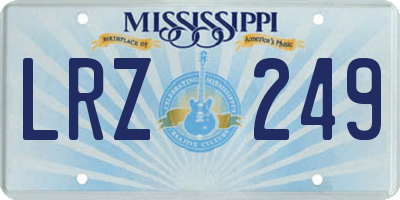 MS license plate LRZ249