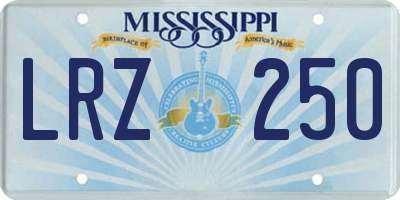 MS license plate LRZ250