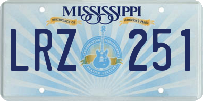MS license plate LRZ251