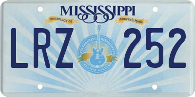 MS license plate LRZ252